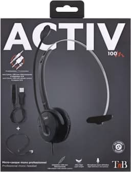 T'nB BLHSMONO hoofdtelefoon/headset Bedraad Hoofdband USB Type-A Zwart — thumbnail 3