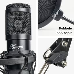 USB Microfoon bundel - Condensator Studiomicrofoon met Broadcast statief en Popfilter — thumbnail 2