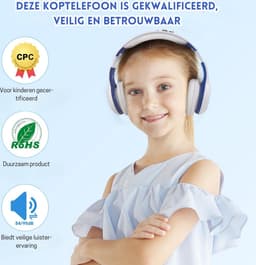 StayPowered Bluetooth Hoofdtelefoon voor Kinderen - Veilig en Kwalitatief Geluid - 85/94 dB Volumeregeling - 40 Uur Batterij - HD Microfoon - Opvouwbaar en Verstelbaar - Snelle Bluetooth 5.4 - Wit - Levering Sneller dan Aangegeven! — thumbnail 3