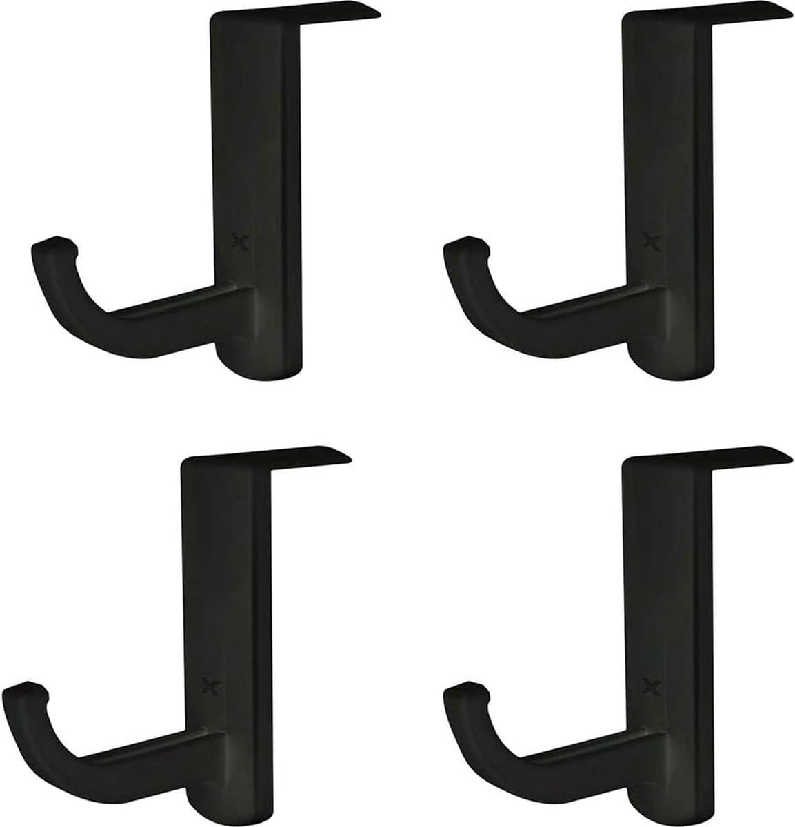 4 pack - Plastic hoofdtelefoonhouder - Koptelefoon Houder - Headset Houder - Rackstan daardhaak - voor computer Internetbar Bureau Kantoor -Monitor Houder - Zelfklevend(4-pack, zwart) — afbeelding 1