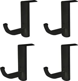 4 pack - Plastic hoofdtelefoonhouder - Koptelefoon Houder - Headset Houder - Rackstan daardhaak - voor computer Internetbar Bureau Kantoor -Monitor Houder - Zelfklevend(4-pack, zwart) — thumbnail 1