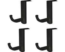 4 pack - Plastic hoofdtelefoonhouder - Koptelefoon Houder - Headset Houder - Rackstan daardhaak - voor computer Internetbar Bureau Kantoor -Monitor Houder - Zelfklevend(4-pack, zwart)