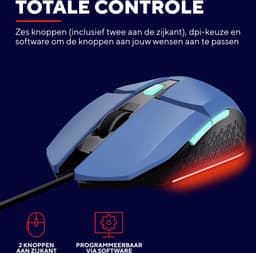Trust GXT 109B Felox - Gaming Muis - Bedraad - 6400 DPI - RGB Verlichting - Blauw — thumbnail 2