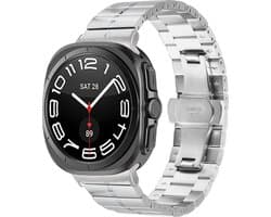 Strap-it Luxe metalen smartwatch band met vlindersluiting - geschikt voor de Samsung Galaxy Watch Ultra / Ultra 2025 47mm (zilver)