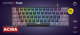 Trust GXT 867 Acira - Mechanisch Gaming toetsenbord - Mini - 60% - RGB Verlichting - PC/PS5 - Red Switches - Zwart — thumbnail 10