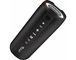 Voltma Fusion Pro Bluetooth Speaker - Draagbare draadloze luidspreker van 20W - IPX5 waterdicht met RGB-verlichting - 360° surround sound en Bluetooth 5.2 - tot 18uur speeltijd - met AUX, TF en USB-sleuf - Zwart