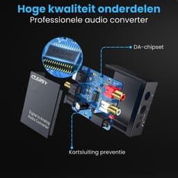 Clerby - Digitaal naar Analoog Converter - 192kHz Audio Adapter - DAC - Coaxiaal naar Analoog - Audioconverter - AUX 3.5mm - Inclusief Optische Kabel en Voedingsadapter — thumbnail 4
