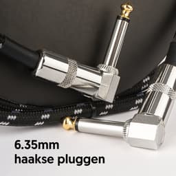 Áengus Black Tweed Gitaarkabel Instrumentkabel - 6.35mm mono jack plug haaks/haaks - 1,5 meter — thumbnail 3