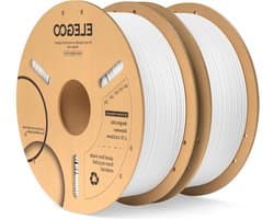 175mm Wit PLA+ Filament Sterker en beter 2KG - Maatnauwkeurigheid +/- 002mm - 2 Stuks - Kartonnen Spoel van 1KG - voor FDM 3D-Printers