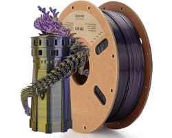 Tri Color Silk 3D Printer Filament +/-0.03mm 1KG/Spool - Zijde Goud Purper Zwart - PLA 1.75mm