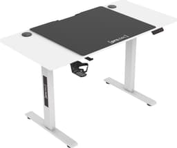 Game bureau Stryn op wielen zit sta elektrisch 120x60x72-117 cm wit en zwart pro.tec — thumbnail 1