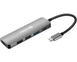 Sandberg-136-32- USB-C- Dock -HDMI+3xUSB+PD 100W