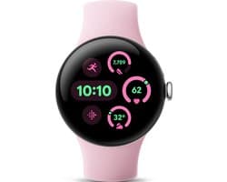 Google Pixel Watch 3 - Smartwatch - 41mm - Zilverkleurig/Roze