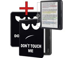Hoes Geschikt voor Kobo Libra Colour - Met Screenprotector - Luxe E-reader Bescherm Case - Hoesje Book Cover - Don't Touch Me