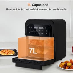 Biolomix - 7L - Airfryers - 8 in 1 - Multifunctionele Elektrische Oven - 1400 Watt - Led Touchscreen - Met Venster - Air Fryer - RVS — thumbnail 4