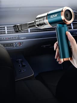 Szuk Draadloze Auto Stofzuiger - Krachtige Reinigingsmachine - Vacuum Zuiger - Accessoires - Draadloze Reiniger - Sterke Zuigblazer - Turquoise - Met 9 Opzetstukken - — thumbnail 4
