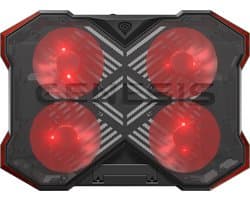GENESIS Oxid 260 laptop cooling pad 43,9 cm (17.3") 1010 RPM Zwart, Rood