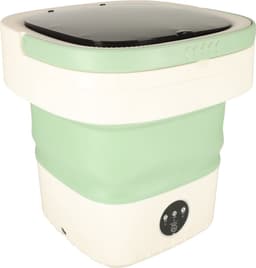 Mini Draagbare Kleine Opvouwbare Reiswasser Wasmachine - Kleding & Lingerie - 11L - Groen - Handig voor op reis of op de camping — thumbnail 1