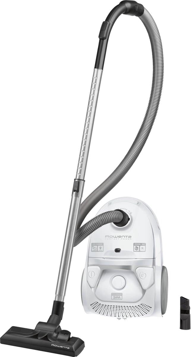 Rowenta RO3927 Compact Power zakreiniger - 750 W motor - 3 liter stofzak - metalen telescoopbuis - automatische snoeroproller - Wit — afbeelding 1