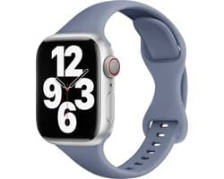 By Qubix - Geschikt voor Apple Watch bandje - Siliconen sportbandje Slim Fit - Grijsblauw - Geschikt voor Apple Watch 38 mm / 40 mm / 41 mm / 42 mm - Smartwatch bandje - siliconen sport bandje - smartwatchbandje