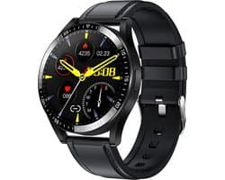 Qarano Viak Pro Smartwatch - Smartwatch Heren - Smartwatch Dames - Smartwatch - Heren - Dames - Volledige Bel functie - Bericht Notificatie - Activity Tracker - Bloeddruk Meter - Stappenteller - Verbrande Calorieën - Siliconen Band - Zwart