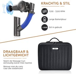 Bluemay Revolutionaire Massage Gun - 5 verschillende Hoeken - Massageapparaat - Rugmassage - Nekmassage - Spierstimulator - Handmassage — thumbnail 3