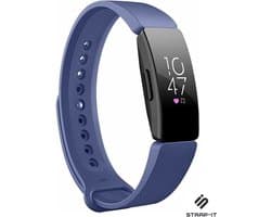 Siliconen Smartwatch bandje - Geschikt voor Fitbit Inspire / Inspire HR / Inspire 2 silicone band - blauw - Strap-it Horlogeband / Polsband / Armband - Maat: Maat S