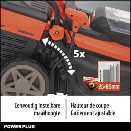 Powerplus Dual Power accu grasmaaier POWDPG75561 - 20 V, 340 mm Ø grasmachine, zonder accu en lader, met grasopvangsysteem en achteruitworp — thumbnail 5