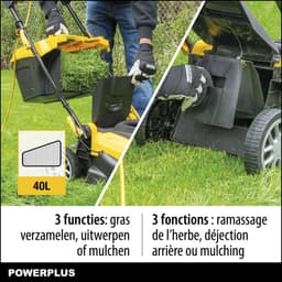 Powerplus Elektrische Grasmaaier POWXG6251 - 1600 W en 380 mm Ø, grasmaaier met grasopvangbak, mulching en achteruitworp — thumbnail 4