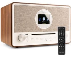 DAB Radio met CD Speler en Bluetooth - Audizio Lucca - FM en Internetradio - AUX en USB Stick Ingang - Wekker