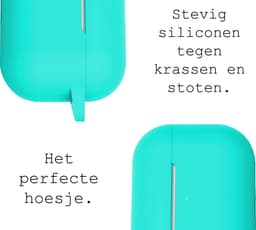 Case - Geschikt voor Apple AirPods Pro 2 - Siliconen Hoes met Clip - Silicone Hoesje Cover - Mintgroen — thumbnail 2