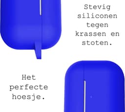 Case - Geschikt voor Apple AirPods Pro 2 - Siliconen Hoes met Clip - Silicone Hoesje Cover - Blauw — thumbnail 2