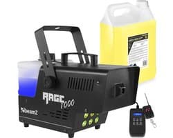 Rookmachine - BeamZ RAGE1000LED met draadloze bediening + 5L rookvloeistof