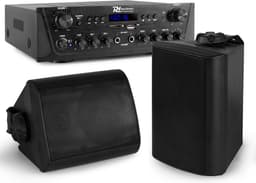 Geluidsinstallatie met Bluetooth - PV220BT 2-zone versterker audio + 2 BGO40 zwarte 4'' speakers — thumbnail 1
