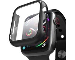 Screenprotector en Hoesje geschikt voor Apple Watch SE 40mm 2022 - 360 Graden Volledige Bescherming - Beschermglas Hoes Screen Protector Glas