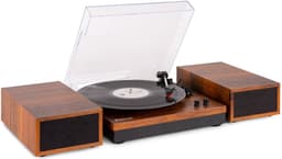 Retro Platenspeler met Bluetooth en Speakers - Fenton RP165 - Incl. Naald - Bruin Hout — thumbnail 1
