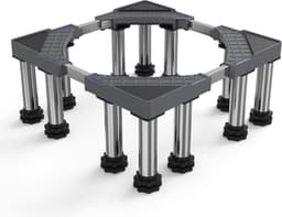 Wasmachine-sokkel, verstelbaar, roestvrij stalen platform voor wasmachine, droger, koelkast, vriezer, stabieler, 12 poten, wasmachine-onderstel (43,5-63 cm, 18-22 cm) — thumbnail 1