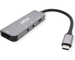ROLINE dockingstation Type C, 4K HDMI , 2x 3,5mm Audio (TRRS + TRS)