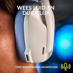 G435 LIGHTSPEED en Bluetooth draadloze gaming headset - Lichtgewicht, over-ear, ingebouwde microfoons, 18 uur batterij, compatibel met Dolby Atmos, PC, PS4, PS5, mobiel - Wit — thumbnail 4