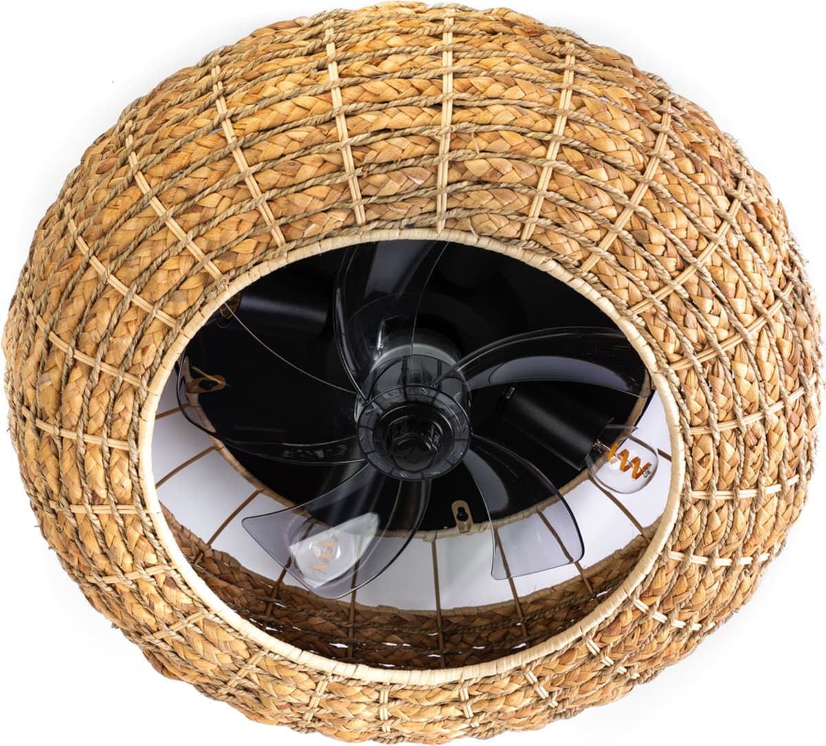 The Fan no.8 Nina plafond fan 50cm 4xE27 DC 20w Rattan 3xspeed/timer/summer+winter — afbeelding 1