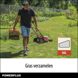 Dual Power Accu-grasmaaier POWDPGLWS2 - 40 V, 420 mm grasmaaier, met accu en lader, met grasopvangbak en achteruitworp — thumbnail 4