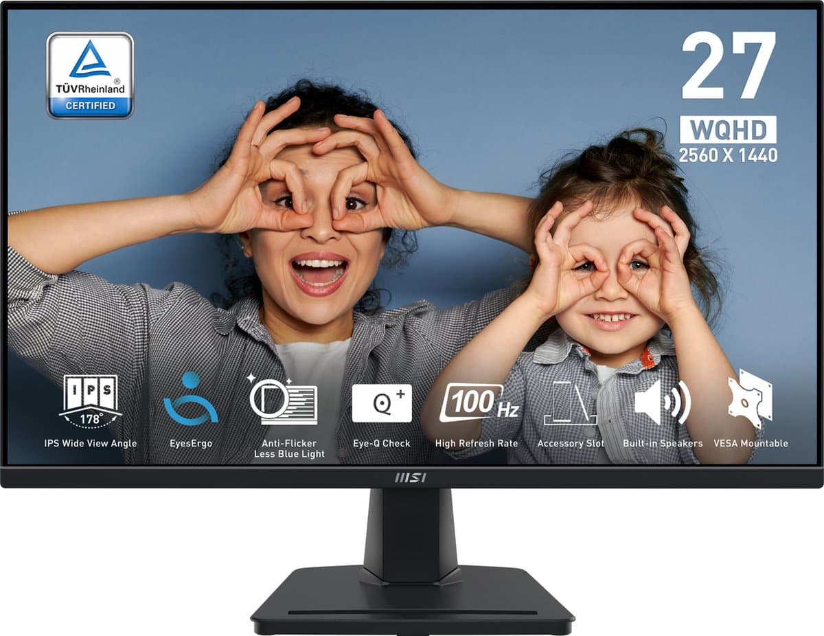 MSI PRO MP275Q - WQHD Monitor - 100Hz - 27 Inch - Speakers — afbeelding 1