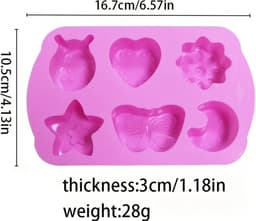 Airfryer Siliconen bakvorm met Figuurtjes - Bakvorm met Figuren Voor Kinderen - Roze — thumbnail 2
