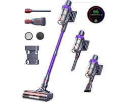 UnityMarketplace® - Draadloze Stofzuiger - Aanpasbare Zuigkracht - Met LED Scherm - 450W - Paars