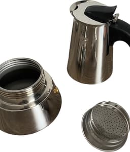 Pezzetti - Italiaanse espressomaker - koffiemaker - 4 kops - roestvrijstaal - inductie - gas - elektrisch - percolator - moka pot — thumbnail 5