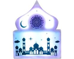 Igoods Quran Speaker - LED Quran Speaker - Quran speaker met App - Bluetooth - Plug-in - Afstandsbediening - Wit