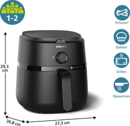 Philips 1000 Series Airfryer - NA120/00 - Draaiknopbediening - 4.2L - Tot 4 Personen - Zwart — thumbnail 9