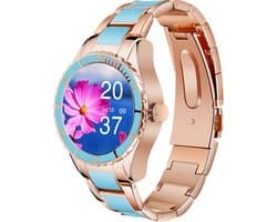 Darenci Smartwatch Timeless - Smartwatch dames - Smartwatch Heren - Horloges voor mannen en vrouwen - Horloge - Activity tracker - Stappenteller - Bloeddrukmeter - Hartslagmeter - Blauw