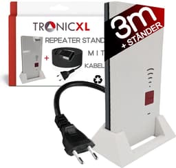 TronicXL repeater standaard met kabelverlenging 3m geschikt voor Fritz Repeater 2400 1160 1750e AVM Fritz! – W LAN Houder - stand (3 m Kabel + standaard) — thumbnail 1