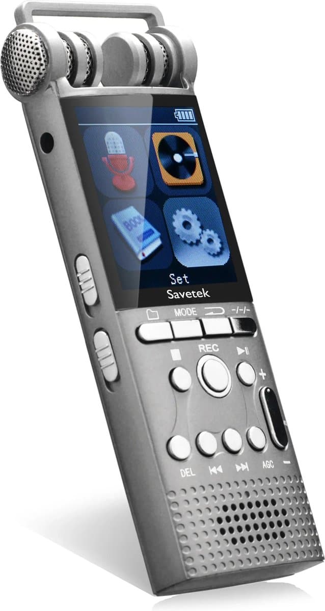 DrPhone MIC3 - Professionele Digitale Spraak gestuurde Audiorecorder met OLED scherm - Auto Opname - 32GB Opslag - Opname 1536Kbps DSP Ruisonderdrukking — afbeelding 1